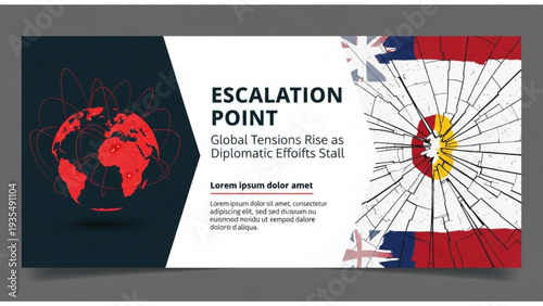 Global Tensions Rise as Diplomatic Efforts Stall at Escalation Point Illustrated with Flags and Globe