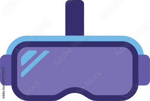 Virtual Reality VR Headset Icon for Gaming and Metaverse Simulation Isolated On Transparent Background Background Flat Vector Illustration for Technology and Entertainment Design.