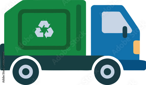 Professional Recycling Truck for Municipal Waste Collection and Environmental Sanitation Services Isolated On Transparent Background Background.