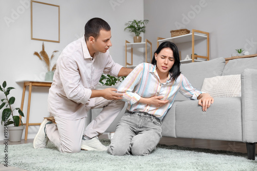 Young man with his wife hav...
