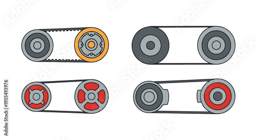 Belt Drive Line art dynamic modern style vector