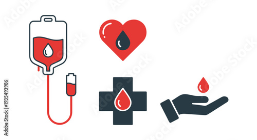 Blood Bank Line art minimal contemporary color vector