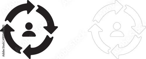 Account Sync. Vector Icon of user refresh.
