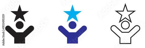 Talent acquisition , Customer Satisfaction Rating Line Icon . user profiles with star ratings illustrating customer satisfaction levels, online reviews, feedback system, and reputation concept.