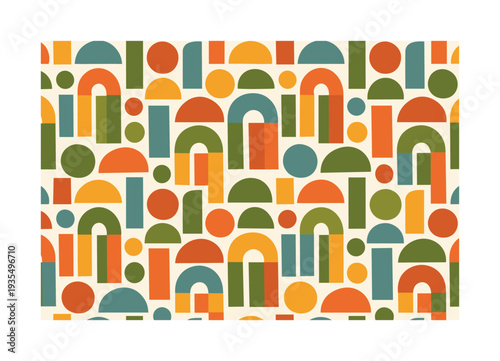 Mid-Century Geometric Pattern. mid century abstract geometry seamless pattern, repeating pattern, surface