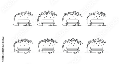 Minimal countryside horizontal divider set featuring rural landscape decorative elements