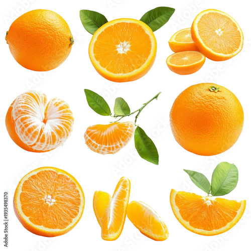 Wallpaper Mural Fresh Oranges With Leaves. Vitamin C Source, Bright And Vibrant. Great For Healthy Lifestyle, Detox, And Juice Concepts. Torontodigital.ca