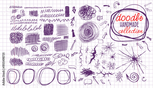 Handmade doodle set. Back to school. Hand drawn. Not AI, vector illustration