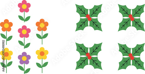 Flat vector set of brown monkey characters in various poses featuring walking sitting on a branch and lying down