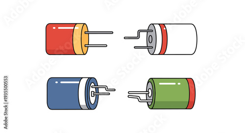 Capacitor Line art abstract modern style illustration