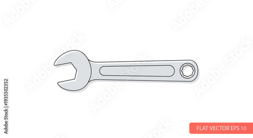 Adjustable Wrench Tool Equipment Hardware Illustration.