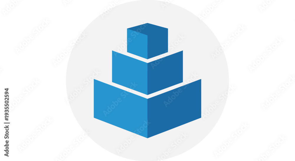 Obraz premium Blue 3D Cubes Stacked on Each Other.