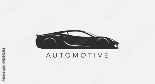 Black Sports Car Silhouette Automotive Design.
