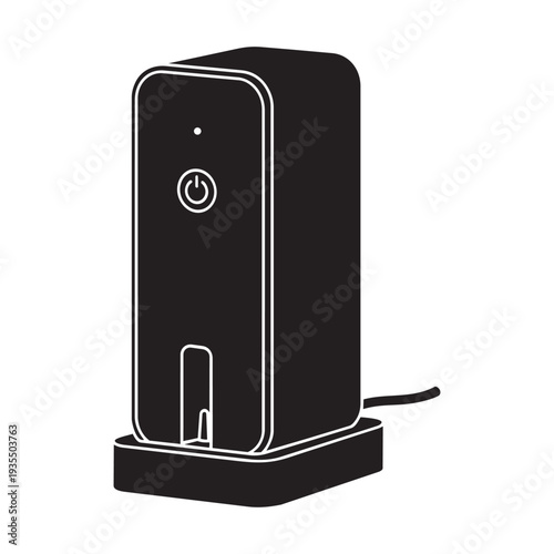 Automatic pet feeder dispenser for food. smart pet food feeder concept. digital dispenser