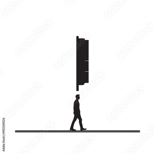 silhouette illustration of a man at a traffic light