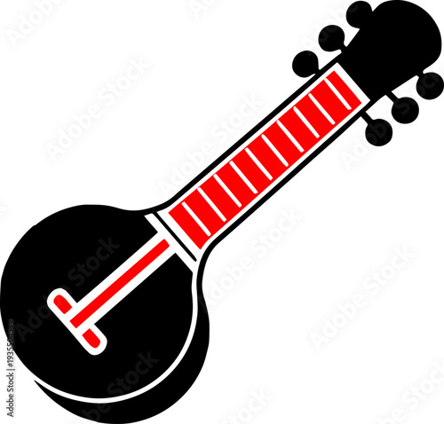 Banjo Musical Instrument Icon – String Music Vector Illustration