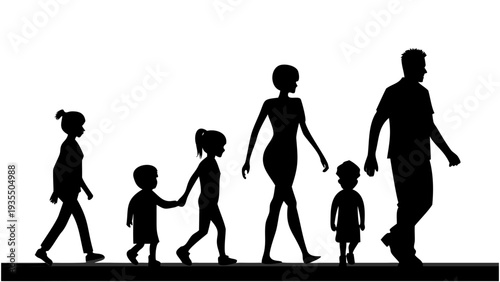 Happy family walking together in unity and love