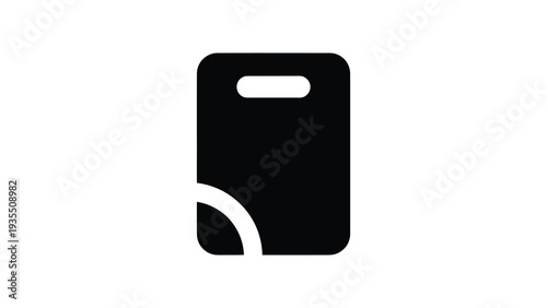Chopping block board icon. Black silhouette of a sturdy surface designed for cutting, slicing, and preparing food ingredients in a kitchen. Isolated vector illustration on white background.