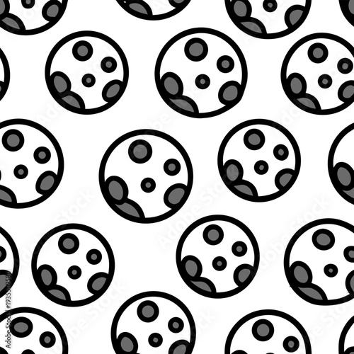 Seamless repeating meatball pattern, simple line art style, evenly spaced, black and white vector, isolated elements..