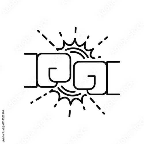 Explosive Collision Scene with Interconnected Links and Dynamic Energy