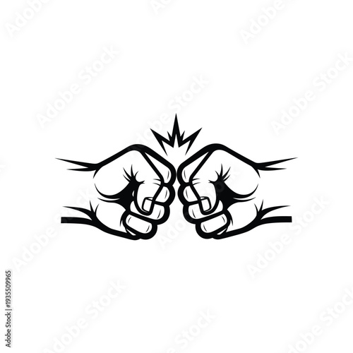 Two fists bumping in a symbol of unity and solidarity gesture against a neutral background