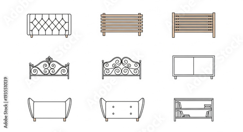 Collection of Vintage Furniture Designs and Architectural Elements.