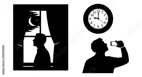 Contrast of time perception between urban and personal moments Vector, illustration