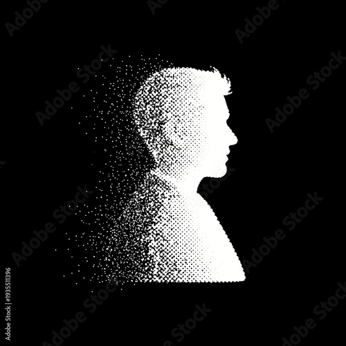 Silhouette of a man in profile view.