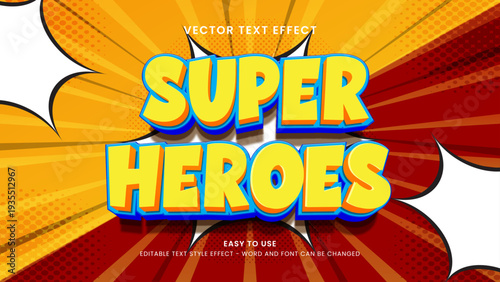 super heroes 3d editable text effect