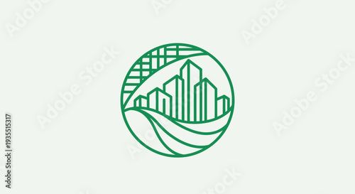 Cityscape 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 with buildings and green landscape illustration