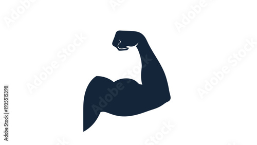 Silhouette of a flexed bicep muscle, symbolizing strength and fitness