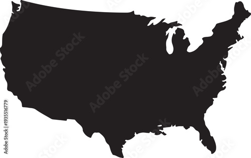 Black map of United States
