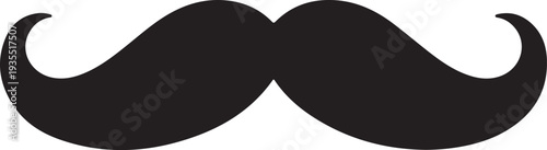 Black mustache vector shape icon