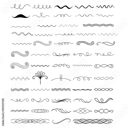 Hand Drawn Decorative Dividers and Flourishes Set