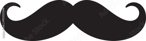 Black mustache vector shape icon
