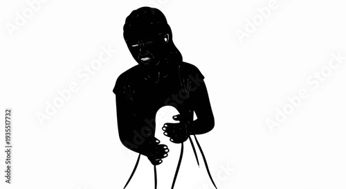 Silhouette of a person holding a void in their chest