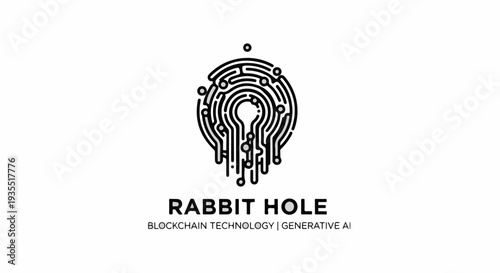 Abstract digital art featuring a fingerprint-like circuit pattern