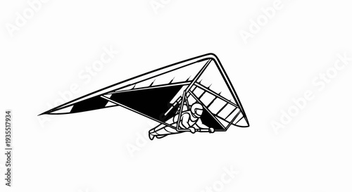 Person in hang glider flying through air