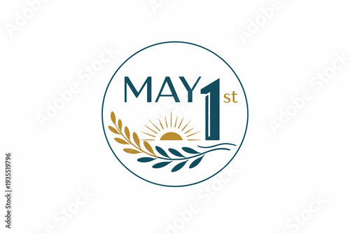 May 1st logo with sun and leaves