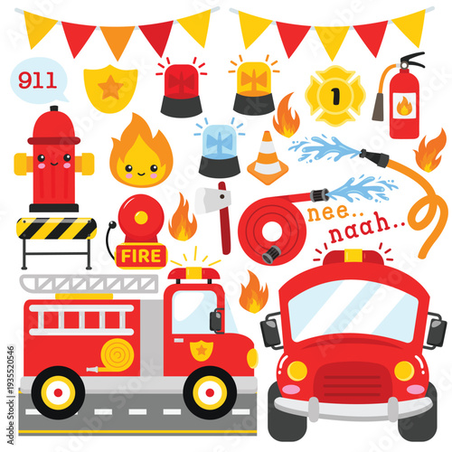 Fire Truck, Fire Engine, Firetruck, Fire, Flames,  Dalmations, Dogs, Firefighters, Boy Birthday