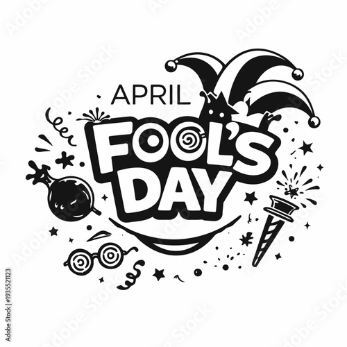 April fools' day celebration logo