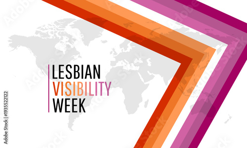 Photos Lesbian Visibility Week with pride flag on world map background