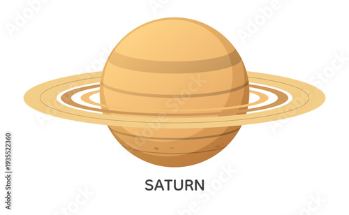 Saturn planet vector illustration. Solar system space object