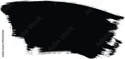 Black brush stroke on white background
