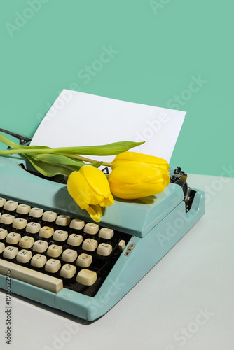 Vintage typewriter and tuli...