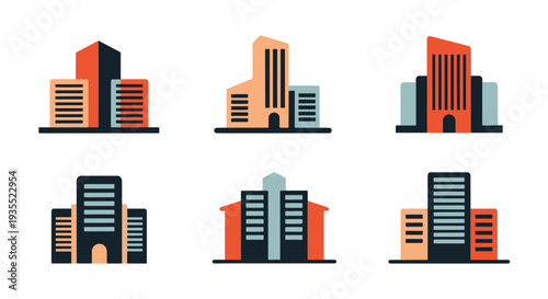 Building Structure Line art minimal dynamic tone vector