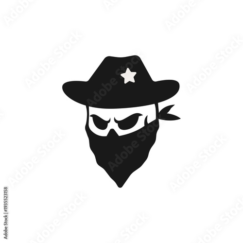 MobileCowboy skull sheriff vector character illustration design. Lawman's skull character, villain skull with cowboy hat