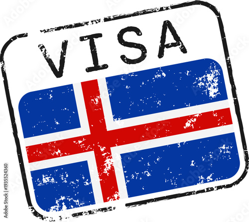 Iceland Visa Grunge Stamp