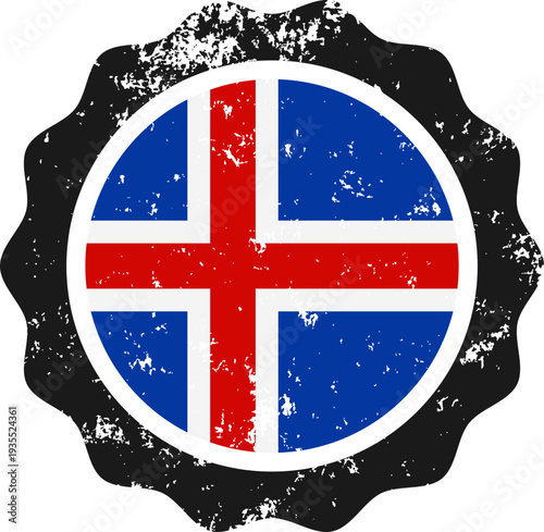 Iceland Flag Grunge Stamp