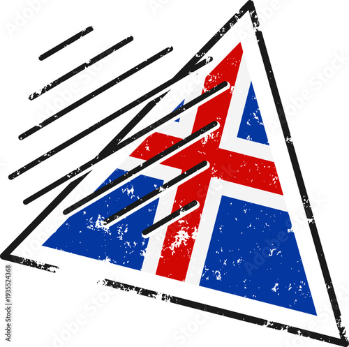 Iceland Flag Grunge Stamp